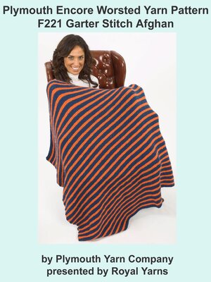 cover image of Plymouth Encore Worsted Yarn Knitting Pattern F221 Garter Stitch Afghan
